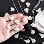 stino 100 Gram Metal Charms for Jewelry Making, Silver & Gold Plated, Bulk Pack for Bracelets, Necklaces, Crafts - color: Family Heart Silver (50Pcs)