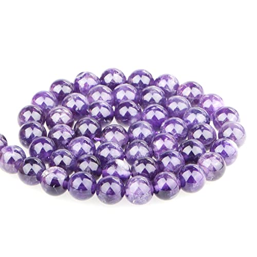 Bymitel 90 pcs Natural Genuine Real Round Loose Stone Beads Gemstone Spacers for Charm DIY Jewelry Making 15.5" per Strand 4mm (Amethyst, 4mm) - color: Amethyst, size: 4mm