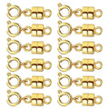 Magnetic Clasps for Necklaces Strong Magnetic Necklace Clasps and Closures Gold and Silver Necklaces Extender Bracelet Jewelry Clasps, L-Putong-12J - color: 12Pcs Gold
