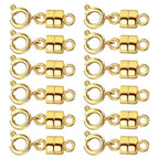 Magnetic Clasps for Necklaces Strong Magnetic Necklace Clasps and Closures Gold and Silver Necklaces Extender Bracelet Jewelry Clasps, L-Putong-12J - color: 12Pcs Gold
