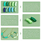 PH PandaHall 100pcs Acrylic Curved Tube Beads, 10 Style 35mm Opaque Chunk Spacer Beads Spring Summer Long Tube Noodle Slide Beads for St. Patrick’s Bracelet Necklace Jewelry Making - color: Green