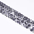 Asingeloo 38PCS 10mm Natural Black White Malachite Stone Beads for Jewelry Making 15" Strand Round Gemstones Loose Beads - color: Black&White Malachite, size: 10mm