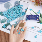 SUNNYCLUE 90Pcs 3 Sizes Mini Blue Turquoise Cross Beads 10/16/25mm for Jewelry Making Supplies - color: 90pcs 10/16/25mm Turquoise Blue Cross Beads