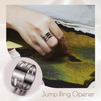 Hicarer 2 Pieces Jump Ring Opening Tools Opening Stainless Steel Jump Split Ring Opener Circle Tool for Jewelry Makers Craft Projects Supplies(Silver, Black) - color: Silver, Black