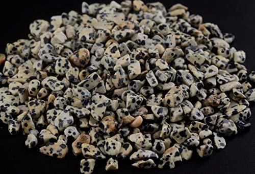 Natural Chip Stone Beads Dalmation Spot 5-8mm About 400 pieces Irregular Gemstones Healing Crystal Loose Rocks Bead Hole Drilled DIY for Bracelet Jewelry Making Crafting (5-8mm, Dalmation Spot Jasper) - color: Dalmation Spot Jasper