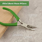 Mini Bent Nose Pliers with Serrated Jaw 4.7 Inches Bent Chain Nose Pliers for Jewelry Making Wire Cutter for Crafting and Repair Working in Tight Spaces - style: Bent Nose Pliers serrated jaws
