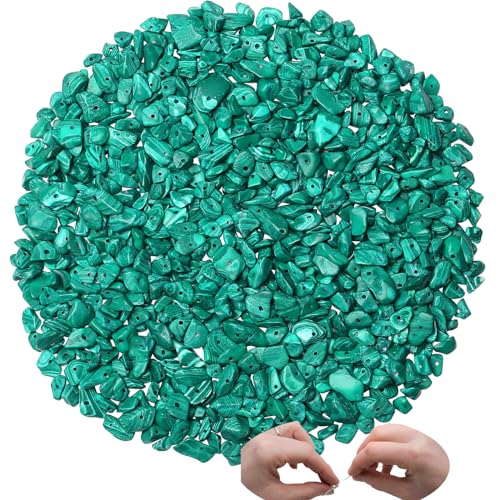 XIANNVXI Malachite Beads, Natural Chip Stone Beads 400Pcs Crystal Bead 5-8mm Irregular Healing Crystal Loose Rocks for DIY Jewelry Making - color: Malachite