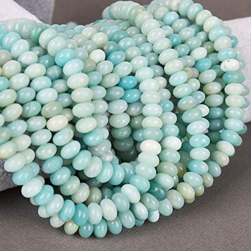 ICAI Beads 5x8mm Natural Stone Beads Rondelle Spacer Loose Beads for Jewelry Making DIY Crafts Design 1 Strand 15" APPR (Amazonite, 5x8) - color: Amazonite, size: 5x8