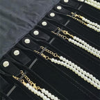 Portable Jewelry Roll Untangled Secure Necklace Travel Storage Bag Displays Holder 16 Chain (Black) - color: Black