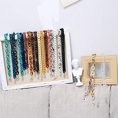 Aumey Clear White Black Brown Acrylic Chain Clutch Purse Strap Handles Bag Handbag Purse Replacement Chains 40 Inches - color: Green