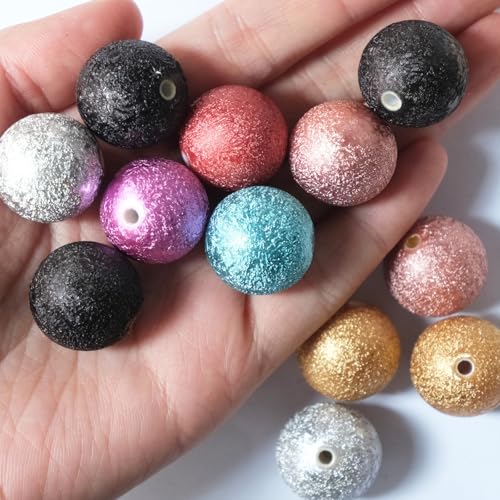 30PCS 20MM Bubblegum Beads for Pens, Mixed Color Wrinkle Disco Ball Chunky Large Acrylic Round Beads for Bag Focal Beadable Pen Keychain Making Jewelry Bracelet Making DIY Crafts - color: Wrinkle Round Beads