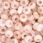 20Pcs Natural Rose Quartz Large Hole Beads, 8x14mm Rondelle Gemstone Spacer Beads 6mm Big Hole for Jewelry Making, Beading Bracelets, Macrame & Hair Braiding - color: Pink Rose Quartz