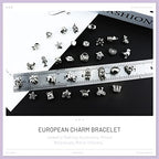 JIALEEY Wholesale Bulk Mix Tibetan Silver Tone Color Spacer Loose Beads Fit European Charm Bracelet Lot for Jewelry Making Findings DIY, 100Gram/38 Pcs