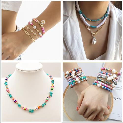 Black Polymer Clay Beads, 6mm Heishi Bead for Jewelry Bracelets Necklace Making 1000PCS - color: Black