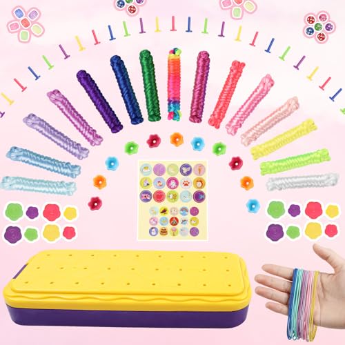 DDAI Arts and Crafts for Kids Age 8-12 Friendship Bracelet Making Kit for Girls - Best Birthday Gifts Ideas for Girl 7 9 10 11 Year Old - Popular Bracelets String Maker Toys Set - color: Purple