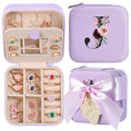AYGXU Travel Jewelry Box for Women and Girls - Small Case With Initial A-Z - Teacher Gifts - color: purple, size: J