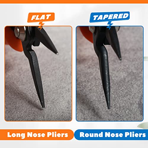 5-Inch Long Nose Pliers Specialty Pointed Nose Tweezer Nose Pliers 1mm Diameter Tip Mini Needle Nose Chain Nose Pliers Flat Smooth Jaw Precision Pliers Jewellery Making Tool - style: Long Nose Pliers