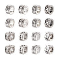Craftdady 80Pcs Tibetan Alloy Rondelle Column Beads 8 Styles Large Hole Retreo Metal Flat Round European Beads for Jewelry Crafts Making, Hole: 5-6mm - color: Antique Silver, Rondelle Column