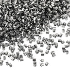 uxcell 1400Pcs Glass Bugle Beads, 1.5x1.5mm Tube Mini Loose Glass Seed Spacer Bead for DIY Earrings Necklaces Bracelets Jewelry Making (Electroplating Gray) - color: Electroplating Gray, size: 1.5x1.5mm