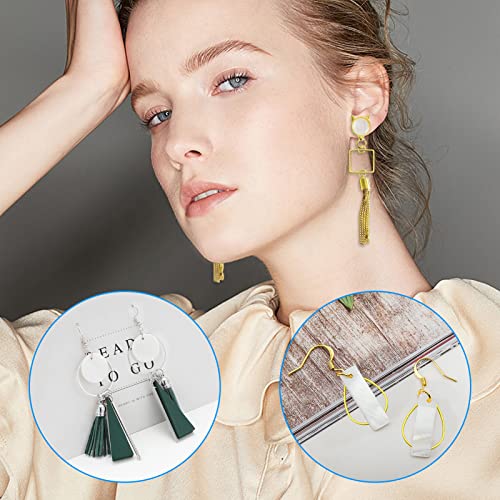 Ximalun 120Pcs Earring Hoop Jewelry Making 3 Shapes Teardrop Square Round Circle Hoop Earring Bulk Open Bezel Pendant Frame for DIY Earring Making Supplies (Gold, Silver) - color: Gold,Silver
