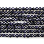 MJDCB 225pcs Small Stone Beads 3mm Blue Sandstone Round Smooth Loose Gemstone Bead for Jewelry Making Bracelets Earrings Necklaces Accessories - color: Blue Sandstone