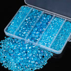 Song Xi 1250PCS 5 Different Lake Blue Crystal Beads for Jewelry Making, Rondelle Glass Beads for Bracelets Necklace, Earring and Making Supplies, Arts and Crafts, AB Color (3/4/6/8/10mm) - color: AB Lake Blue