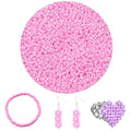 5100 Pcs Size 8/0 Glass Seed Beads, 3 mm Light Pink Small Mini Spacer Loose Pony Beads for Jewelry Making and DIY Crafts - color: Light Pink, size: Medium