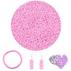 5100 Pcs Size 8/0 Glass Seed Beads, 3 mm Light Pink Small Mini Spacer Loose Pony Beads for Jewelry Making and DIY Crafts - color: Light Pink, size: Medium
