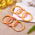 3500Pcs Yellow Clay Beads for Bracelets Making 6mm Heishi Polymer Clay Bead, Flat Round Disc for Jewelry Making Yellow Bead Making Kit - color: Yellow