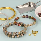 The Beadsmith Memory Wire & End Caps Set - Silver-Plated, 1 mm Thick, 2.25 in (60 mm) Diameter, 12 Bracelet Coils with 8 End Caps, Heavy-Gauge, Bracelet Making Kit, for Jewelry Making - color: Silver
