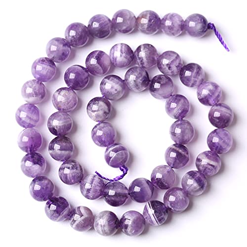 Natural Purple Dream Lace Amethysts Beads Crystal Round Loose Beads for Jewelry Making 6mm 60PCS 1 Strand 15" (Purple Dream Lace Amethysts, 6mm) - color: Purple Dream Lace Amethysts, size: 6mm