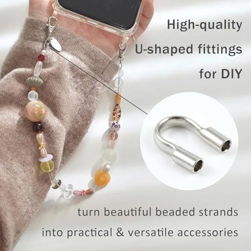 300Pcs Wire Guardian Protectors 0.7mm Hole U Shape Wire Guard Loops Thread Protector for Jewelry Making Findings Earring Necklaces Bracelet DIY Supplies (Silver) - color: silver