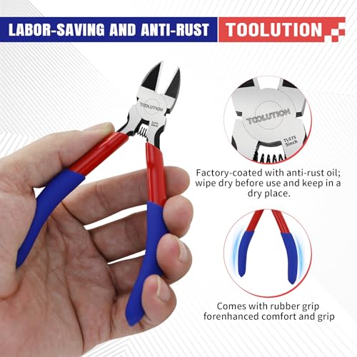 5" Small Wire Cutters - 2 Pack Side Cutter for Crafting Diagonal Cutting Pliers - Spring Loaded Wire Snips Dikes Clippers - Flush Cutters for Jewelry Making Artificial Flowers - size: 2 Pack