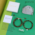 JADENOVA Natural Bead Bracelet Semi Precious Gemstone Beaded Bracelet for Women Healing Crystal Stone Stretch Bracelet Men Couple Bracelets (2pcs,6-8mm/8-10mm) - color: Yellow Tiger Eye, size: 6mm/8mm