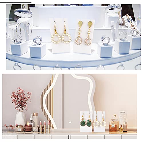 PH PandaHall 10pcs Acrylic Earring Stand, White Jewelry Display Earring Holder L-shape Earrings Organizer for Dangling Earrings Necklace Jewelry Shows Retail Props, 1.7x1.4x3inch - color: White