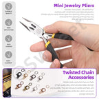 Swpeet 102Pcs Silver 3mm by 10 Yard Length Jewelry Making Chains Kit with Jump Rings, Lobster Clasps and Jewelry Plier, Necklace Chains Flat Cable Link Chain Bulk Ideal for DIY Craft Jewel Making - color: Silver