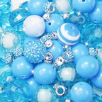 106 Pcs 20mm Beads for Pens Making with Rondelle Spacer Beads Sky Blue Acrylic Focal Bubblegum Bead Crystal Round Sparkly Chunky Bead for Pens Beadable Keychain DIY Craft Jewelry Making Supplies - color: Sky Blue