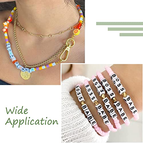 240pcs Opaque Acrylic Letter P Cube Beads White Plastic Alphabet Loose Spacer Square Beads 4-5mm for DIY Name Bracelet Necklace Jewelry Crafts Making Hole: 1.8mm - color: Letter P#White and Black