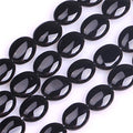 JOE FOREMAN 8x10mm Black Agate Semi Precious Gemstone Oval Loose Beads for Jewelry Making DIY Handmade Craft Supplies 15" - color: 8x10mm/oval black agate