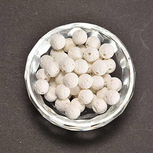 6mm White Lava Round Chakra Beads Natural Gematone Loose Beads for Jewelry Making DIY 1 Strand 15" - color: White Lava, size: 6mm
