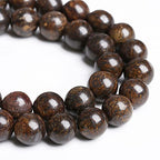 4MM 86PCS Natural Stone Bronzite Gemstone Spacer Loose Beads for Jewelry Making DIY Bracelet Necklace 1 Strand - color: Bronzite, size: 4mm