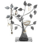 MyGift Silver Metal Jewelry Tree with Bird Nest - Holds up to 48 pair Earrings - color: Silver