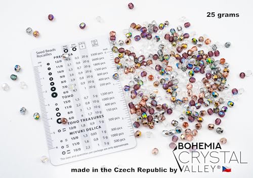 0.88 oz (25g, Approx. 300pcs) Mix of Faceted Fire Polished Pressed Czech Glass Beads 4mm (0.16in), Warm Color Mix Transparent - color: Mix 01 Warm Transparent, size: 25 g