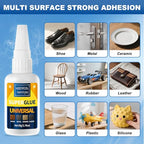 Meuvcol Super Glue All Purpose 100g - Instant & Waterproof Superglue for Plastic, Ceramic, Wood, Shoe, Glass, Leather, Rubber, Shoe Ca Glue - Strong & Clear Liquid Cyanoacrylate Adhesive, 6 Nozzles - size: 100g, style: Super Glue
