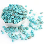 400pcs Natural Chip Stone Beads Blue Turquoise 5-8mm Irregular Gemstones Healing Crystal Drilled DIY Loose Rocks Bead Crystal for Bracelet Necklace Jewelry Making Crafting - color: Blue Turquoise