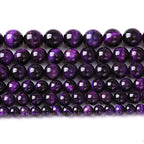6mm 60pcs A+ Natural Purple Tiger Eye Stone Beads Round Spacer Loose Beads for Jewelry Making DIY Bracelet Necklace 15" Inch - color: Purple Tiger Eye Stone, size: 6mm