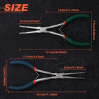 SPEEDWOX Mini Long Nose Pliers Set - Bent, Angled & Regular Needle Nose Pliers for Jewelry Making & Small Object Gripping - style: 2PCS Long Nose Pliers Set