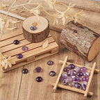 Fashewelry 50Pcs Natural Amethyst Cabochon Stone Half Round Beads 12mm Flat Back Gemstone Chakra Healing Crystal Cover Cabs for Jewelry Making - color: 1-Amethyst, size: 12x5mm
