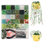 Sinbana 5422pcs Beaded Plant Kit, Green Glass Beads with Floral Wires Pliers Scissors & Artificial Moss DIY Forever Plant Craft Kit Leaf Flower Beads for Jewelry Making & Home Decor