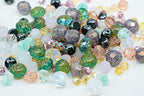 1.8 oz (50g) Gentle Mix of Faceted Fire Polished Czech Glass Beads (Round, Rondelle etc) 4-10mm, Light Pink Teal Yellow Opal - color: Mix 06 Bright, size: 50 g
